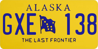 AK license plate GXE138