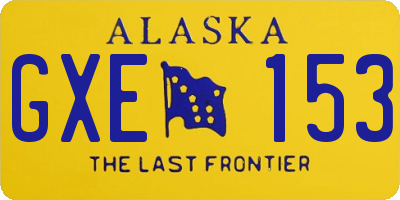 AK license plate GXE153