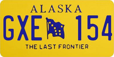 AK license plate GXE154