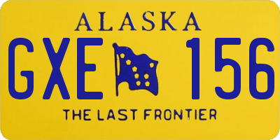 AK license plate GXE156