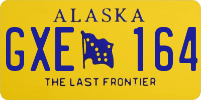 AK license plate GXE164