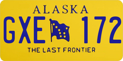 AK license plate GXE172