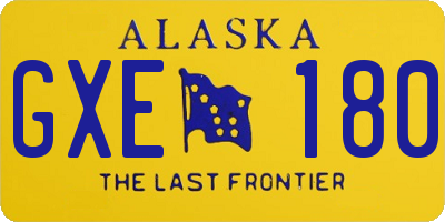 AK license plate GXE180