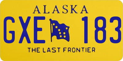 AK license plate GXE183