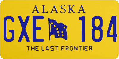 AK license plate GXE184