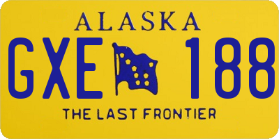 AK license plate GXE188