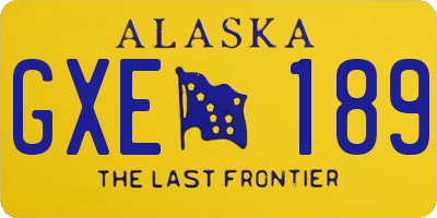 AK license plate GXE189