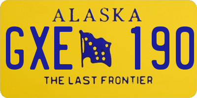 AK license plate GXE190