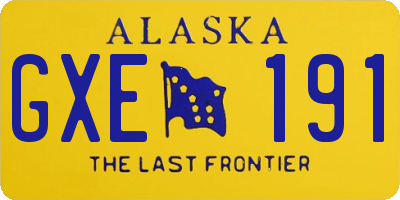 AK license plate GXE191