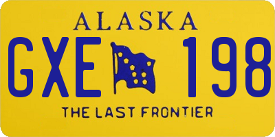 AK license plate GXE198