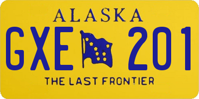 AK license plate GXE201