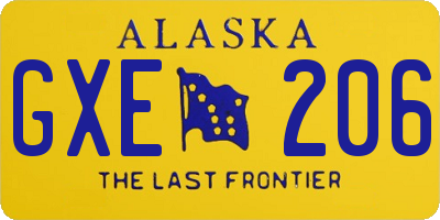 AK license plate GXE206