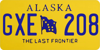 AK license plate GXE208