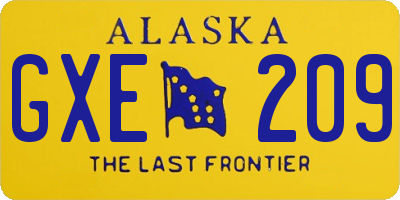 AK license plate GXE209