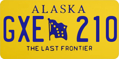 AK license plate GXE210