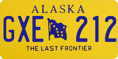 AK license plate GXE212