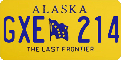 AK license plate GXE214