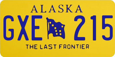 AK license plate GXE215