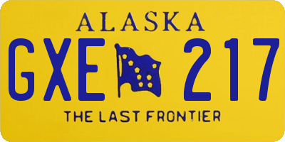 AK license plate GXE217