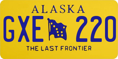 AK license plate GXE220