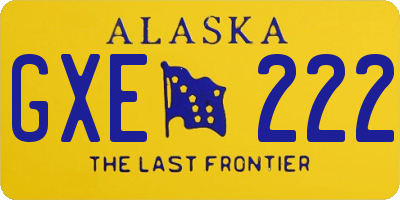 AK license plate GXE222