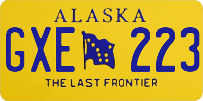 AK license plate GXE223