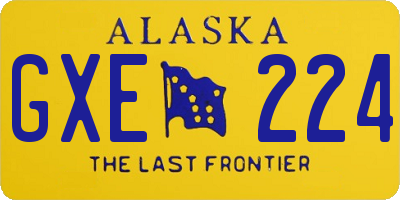 AK license plate GXE224