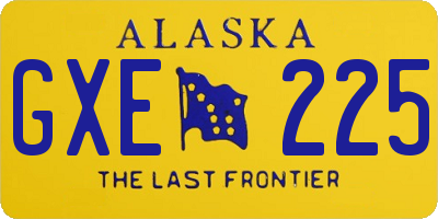 AK license plate GXE225