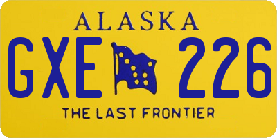 AK license plate GXE226