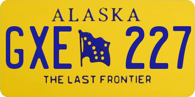 AK license plate GXE227