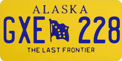 AK license plate GXE228