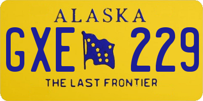 AK license plate GXE229