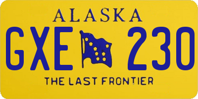 AK license plate GXE230