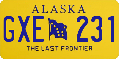 AK license plate GXE231