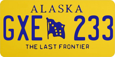 AK license plate GXE233