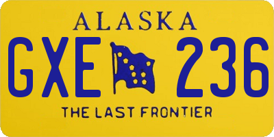 AK license plate GXE236