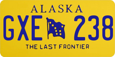 AK license plate GXE238