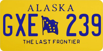 AK license plate GXE239