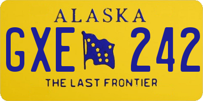 AK license plate GXE242