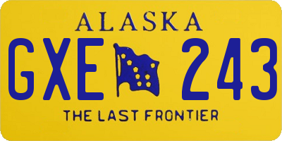 AK license plate GXE243