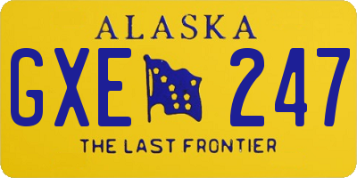 AK license plate GXE247