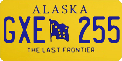 AK license plate GXE255