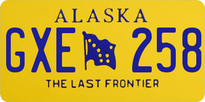 AK license plate GXE258