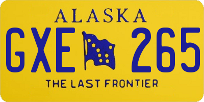 AK license plate GXE265