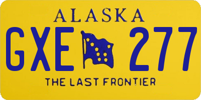 AK license plate GXE277