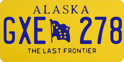 AK license plate GXE278