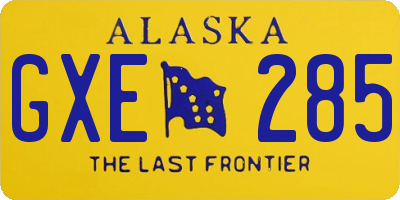 AK license plate GXE285