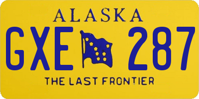 AK license plate GXE287