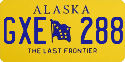 AK license plate GXE288