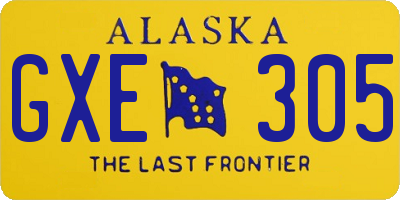 AK license plate GXE305